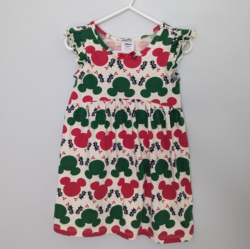 Hanna Andersson Disney Girls Dress Christmas Holly 2T 85cm